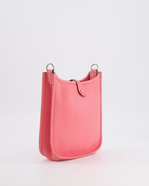 Hermès Mini Evelyne Bag in Rose Mexico Clemence Leather with Palladium Hardware