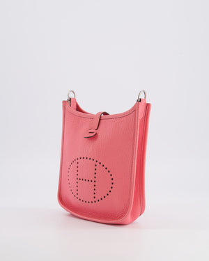 Hermès Mini Evelyne Bag in Rose Mexico Clemence Leather with Palladium Hardware