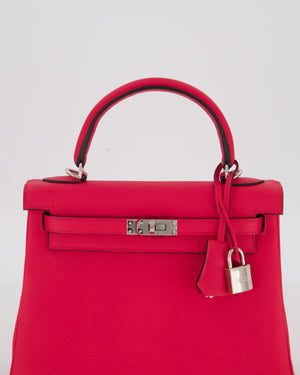 *RARE* Hermès Kelly Retourne Bag in Rose Mexico Togo Leather with Palladium Hardware