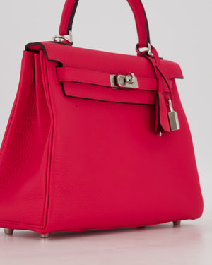 *RARE* Hermès Kelly Retourne Bag in Rose Mexico Togo Leather with Palladium Hardware