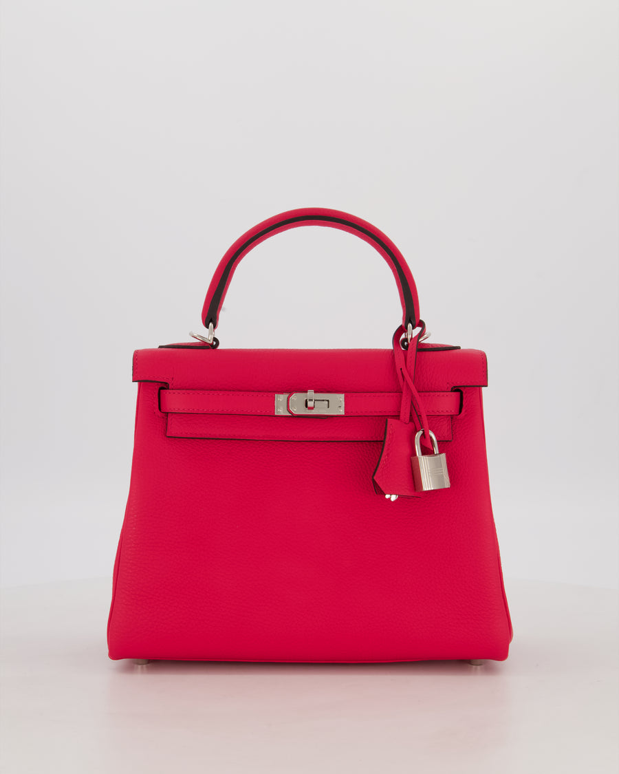 *RARE* Hermès Kelly Retourne Bag in Rose Mexico Togo Leather with Palladium Hardware