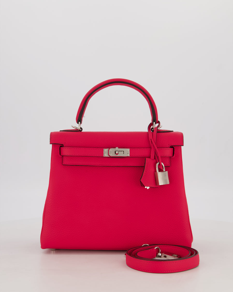 *RARE* Hermès Kelly Retourne Bag in Rose Mexico Togo Leather with Palladium Hardware