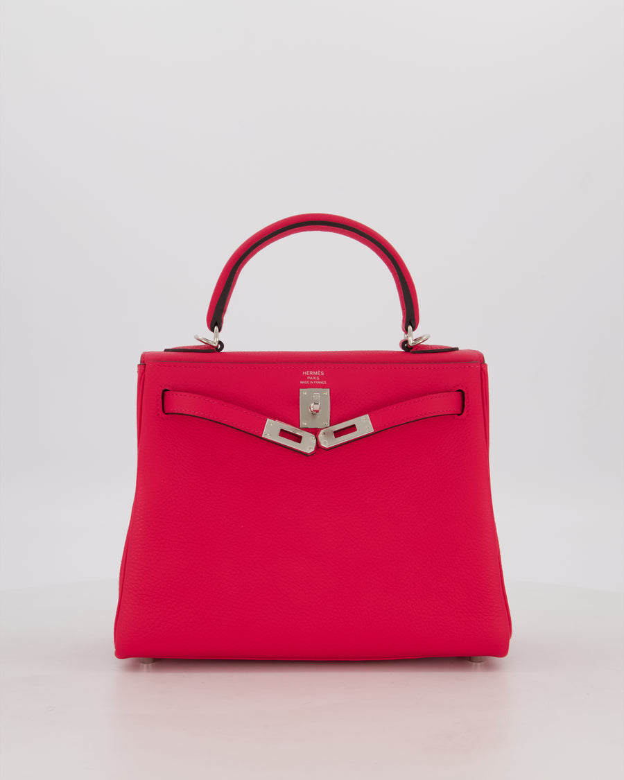 *RARE* Hermès Kelly Retourne Bag in Rose Mexico Togo Leather with Palladium Hardware
