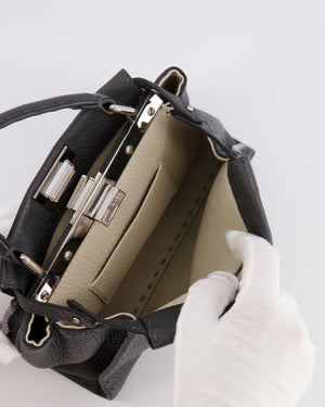 Fendi Dark Grey Small Peekaboo Leather Bag with Silver Hardware RRP £4,000