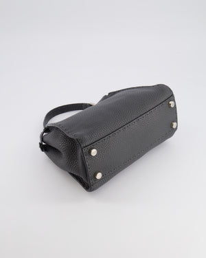 Fendi Dark Grey Small Peekaboo Leather Bag with Silver Hardware RRP £4,000