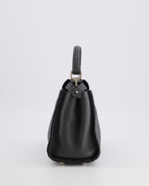 Fendi Dark Grey Small Peekaboo Leather Bag with Silver Hardware RRP £4,000