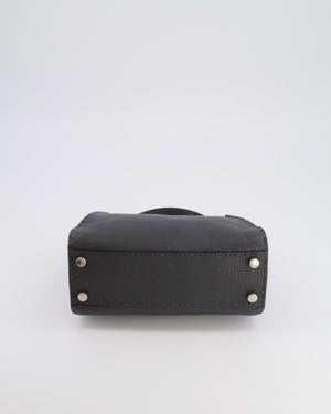 Fendi Dark Grey Small Peekaboo Leather Bag with Silver Hardware RRP £4,000