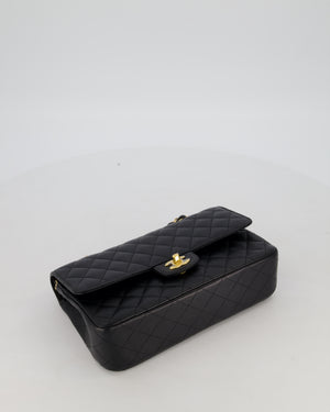 Chanel Black Medium Classic Double Flap Bag in Caviar Leather with Gold Hardware