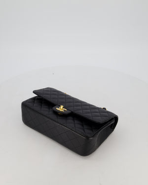 Chanel Black Medium Classic Double Flap Bag in Caviar Leather with Gold Hardware