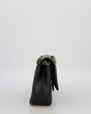 Chanel Black Medium Classic Double Flap Bag in Caviar Leather with Gold Hardware