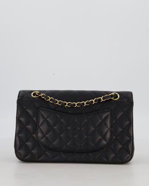 Chanel Black Medium Classic Double Flap Bag in Caviar Leather with Gold Hardware