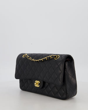 Chanel Black Medium Classic Double Flap Bag in Caviar Leather with Gold Hardware