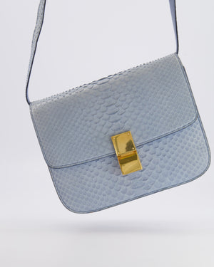 Céline Baby Blue Medium Box Shoulder Bag in Python Leather with Gold Hardware&nbsp;