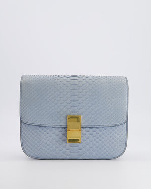 Céline Baby Blue Medium Box Shoulder Bag in Python Leather with Gold Hardware&nbsp;