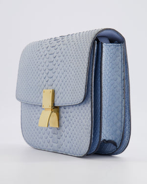 Céline Baby Blue Medium Box Shoulder Bag in Python Leather with Gold Hardware&nbsp;