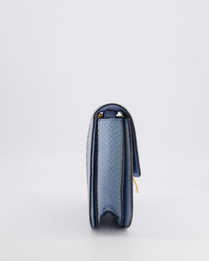 Céline Baby Blue Medium Box Shoulder Bag in Python Leather with Gold Hardware&nbsp;