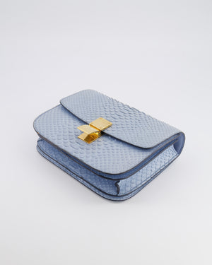 Céline Baby Blue Medium Box Shoulder Bag in Python Leather with Gold Hardware&nbsp;