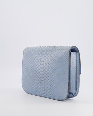 Céline Baby Blue Medium Box Shoulder Bag in Python Leather with Gold Hardware&nbsp;