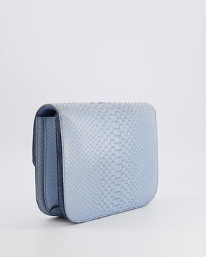 Céline Baby Blue Medium Box Shoulder Bag in Python Leather with Gold Hardware&nbsp;