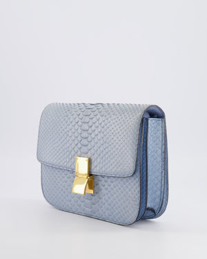 Céline Baby Blue Medium Box Shoulder Bag in Python Leather with Gold Hardware&nbsp;