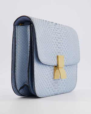 Céline Baby Blue Medium Box Shoulder Bag in Python Leather with Gold Hardware&nbsp;