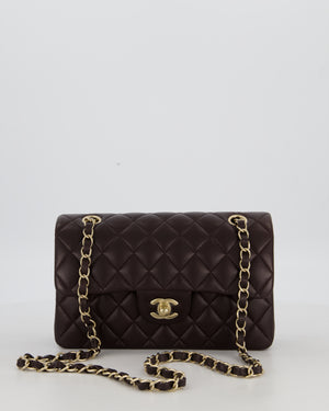Chanel Brown Small Classic Double Flap Bag in Lambskin Leather with Silver Hardware