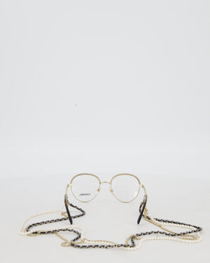 Chanel Pantos Oval Glasses with Removable Pearl Chain