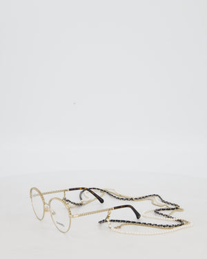 Chanel Pantos Oval Glasses with Removable Pearl Chain