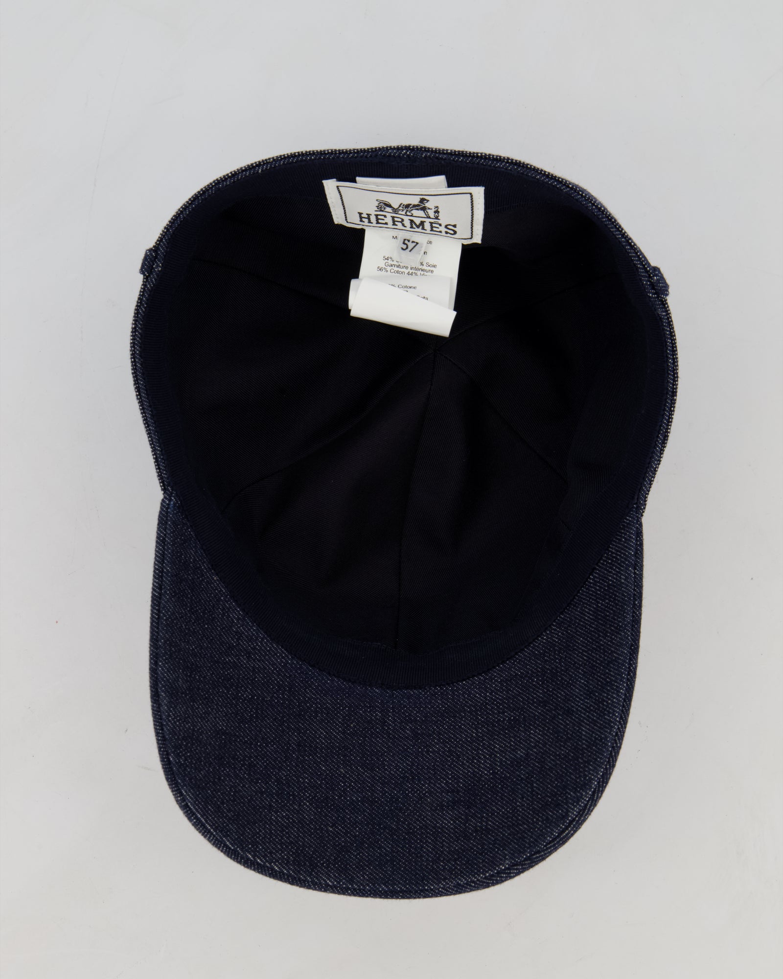 Hermes JOANNE DENIM Cotton Cap Hermes Denim Joanne Cap Hat 57 Indigo 1639875 – FASHIONPHILE main image 4