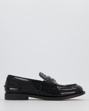 Miu Miu Black Patent Brogues with Logo Coin Detail Size EU 40
