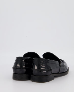 Miu Miu Black Patent Brogues with Logo Coin Detail Size EU 40
