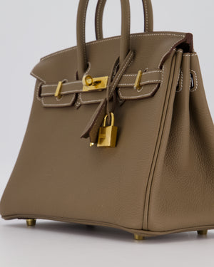Hermès Birkin 25 Retourne Bag in Etoupe Togo Leather with Gold Hardware