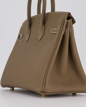 Hermès Birkin 25 Retourne Bag in Etoupe Togo Leather with Gold Hardware