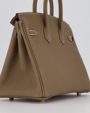 Hermès Birkin 25 Retourne Bag in Etoupe Togo Leather with Gold Hardware