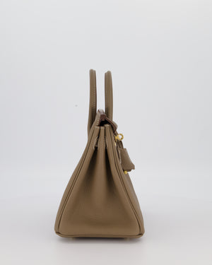 Hermès Birkin 25 Retourne Bag in Etoupe Togo Leather with Gold Hardware