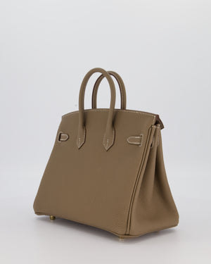 Hermès Birkin 25 Retourne Bag in Etoupe Togo Leather with Gold Hardware
