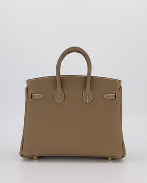 Hermès Birkin 25 Retourne Bag in Etoupe Togo Leather with Gold Hardware