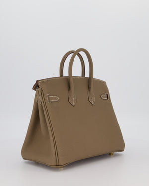 Hermès Birkin 25 Retourne Bag in Etoupe Togo Leather with Gold Hardware