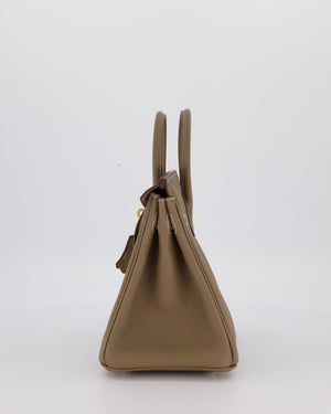 Hermès Birkin 25 Retourne Bag in Etoupe Togo Leather with Gold Hardware