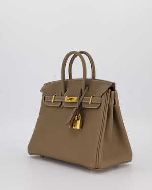 Hermès Birkin 25 Retourne Bag in Etoupe Togo Leather with Gold Hardware