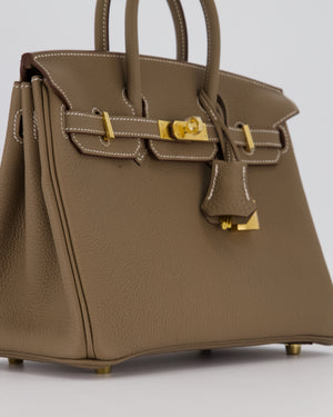 Hermès Birkin 25 Retourne Bag in Etoupe Togo Leather with Gold Hardware