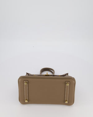Hermès Birkin 25 Retourne Bag in Etoupe Togo Leather with Gold Hardware