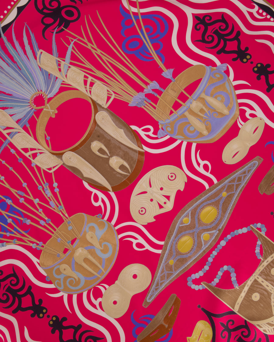 Hermès Pink "Le Regard de l'Arctique" Silk Scarf