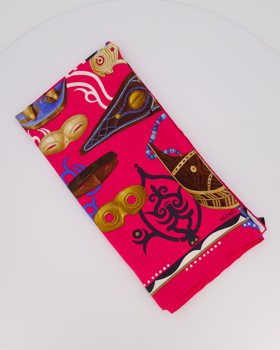 Hermès Pink "Le Regard de l'Arctique" Silk Scarf