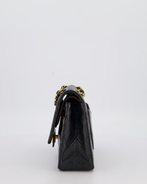 Chanel Vintage Black Medium Classic Double Flap Bag in Lambskin Leather with 24K Gold Hardware