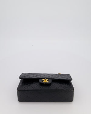 Chanel Vintage Black Medium Classic Double Flap Bag in Lambskin Leather with 24K Gold Hardware