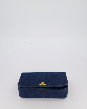 Chanel Vintage Single Chain Flap Bag in Quilted Denim with 24K Gold Hardware