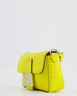 Fendi Yellow Leather Mini Baguette Bag with Silver Hardware RRP £2,000