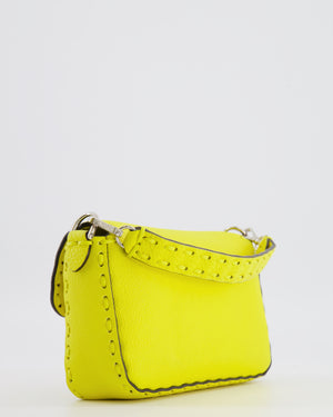Fendi Yellow Leather Mini Baguette Bag with Silver Hardware RRP £2,000