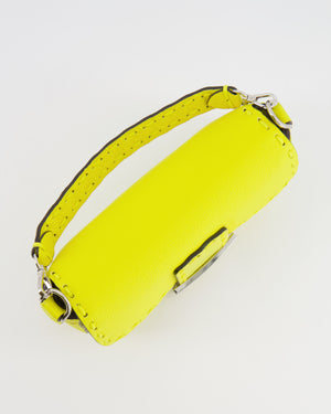 Fendi Yellow Leather Mini Baguette Bag with Silver Hardware RRP £2,000